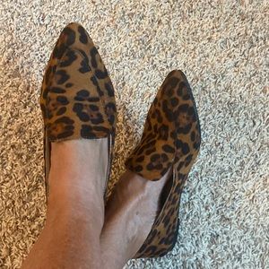 Leapard print loafers, size 8.5